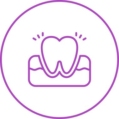 Diş simgesi, vektör illüstrasyonu basit tasarım