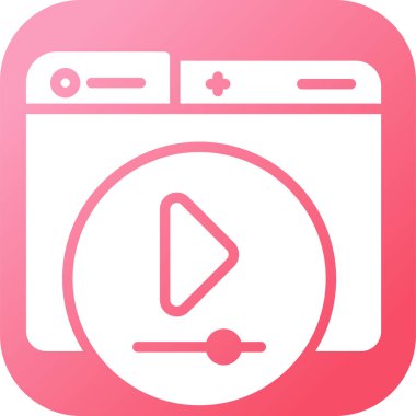Video Oynatıcı web simgesi vektör illüstrasyonu