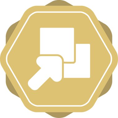 Altın ve siyah düğme simgesinin gösterimi