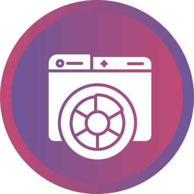 Çamaşır makinesi. Web simgesi basit illüstrasyon