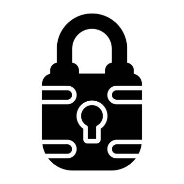 Asma kilit simgesi, basit vektör illüstrasyonu 