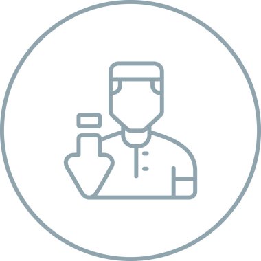 Bir şişe su tutan adamın vektör çizimi