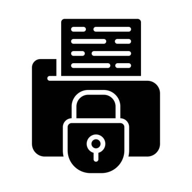 Kilitli bir klasör. Basit tasarım. vektör illüstrasyonu