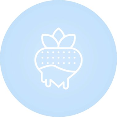 Çikolatalı çilek ağ ikonu vektör illüstrasyonu