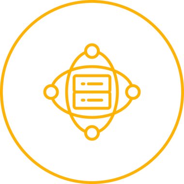 Küme Sunucusu Web simgesi vektör illüstrasyonu 