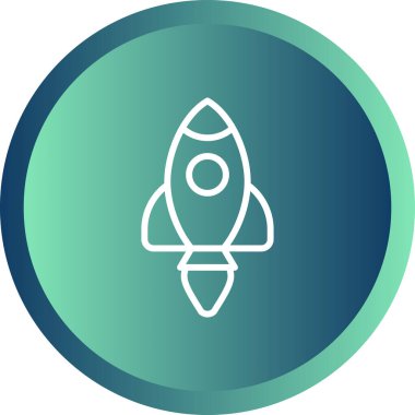 Roket web simgesi, vektör çizim