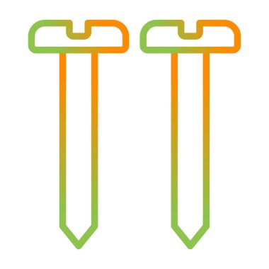 Beyaz arkaplanda izole edilmiş iki renkli ataç simgesi