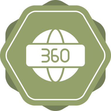 360 derece ikon vektör illüstrasyonu
