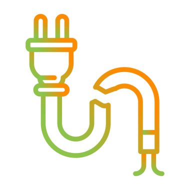 Kırık Kablo ağ simgesi vektör illüstrasyonu