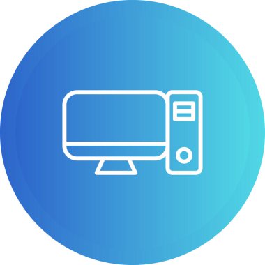 Masaüstü Bilgisayar Web simgesi vektör çizimi
