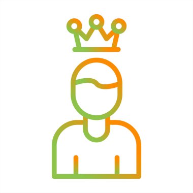 Kral vektör simgesi. Beyaz arkaplan ve taç üzerinde izole basit vektör illüstrasyonu