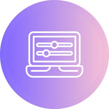 dizüstü bilgisayar simgesi, web basit illüstrasyon