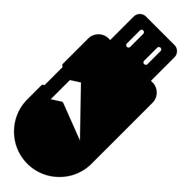usb flash disk simgesi, vektör illüstrasyonu