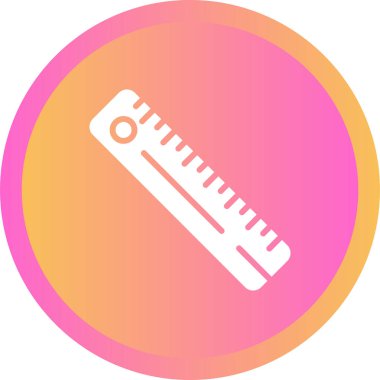 Düz cetvel ağ simgesi, vektör illüstrasyonu