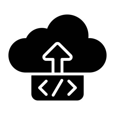 Bulut Hesaplama Kabartma Vektörü Simgesi Tasarımı