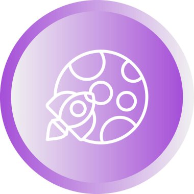 Roket web simgesi, vektör çizim