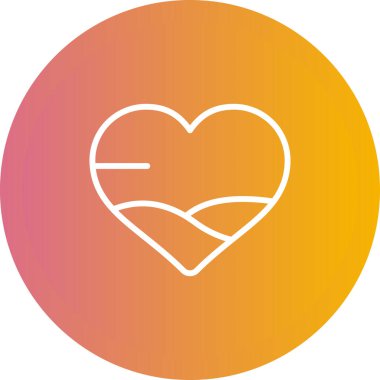 Kalp ikonu vektör illüstrasyonu