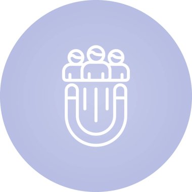 Sırt çantası simgesi olan bir kadının vektör çizimi