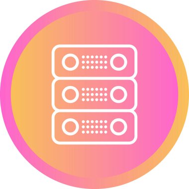 Adanmış Sunucu Web simgesi vektör illüstrasyonu