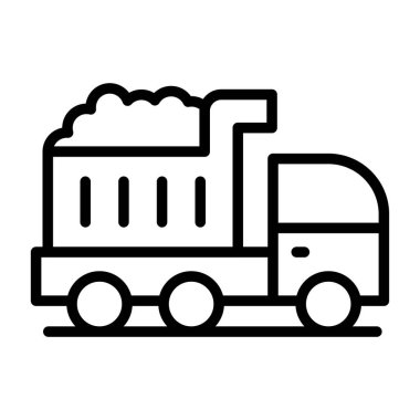 tren vektörü ince çizgi simgesi