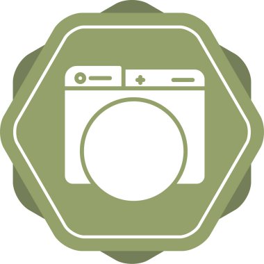 Çamaşır makinesi. Web simgesi basit illüstrasyon