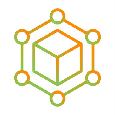 küp simgesi, modern ince düz simge tasarımı