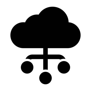 Bulut hesaplama simgesi. Basit bir çizim. Web tasarımı için bulut vektörü sembolü