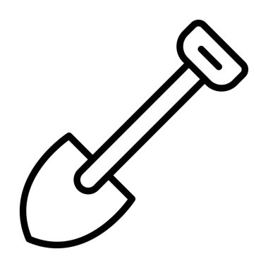 Kürek ikon vektörü. izole edilmiş sınır sembolü çizimi