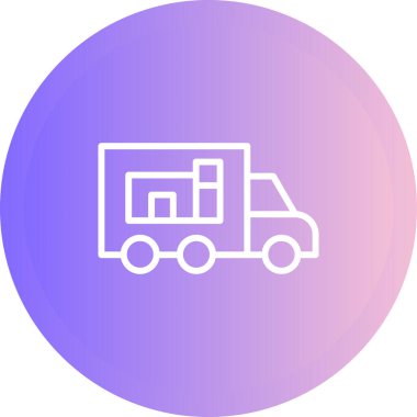 Teslimat kamyonu simgesinin vektör çizimi