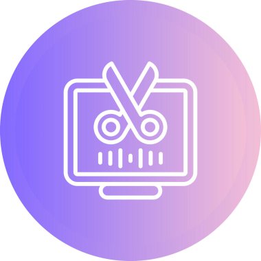 Masaüstü Bilgisayar Web simgesi vektör çizimi