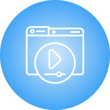 Video Oynatıcı web simgesi vektör illüstrasyonu
