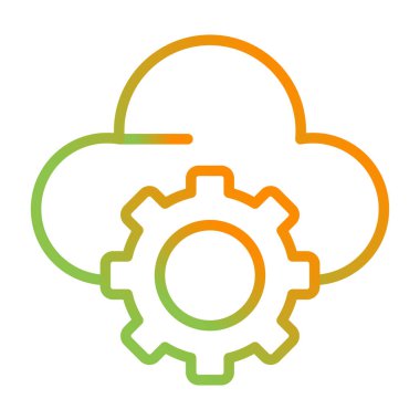 Bulut teknolojisi veya vites bulutu vektör simgesi kavramı