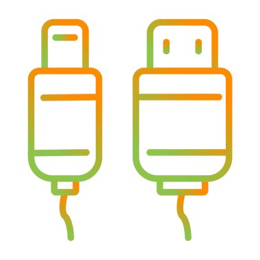 Usb Kablo ağ simgesi vektör illüstrasyonu