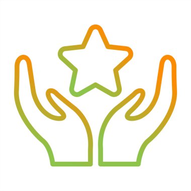 elele tutuşan yıldız vektör simgesi