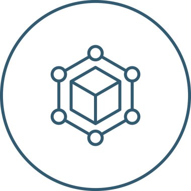 küp vektör simgesi modern illüstrasyon