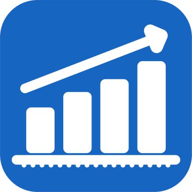 grafik vektör simgesi. biçim düz yuvarlak kare düğme, mavi ve gri renkler, yuvarlak düğme