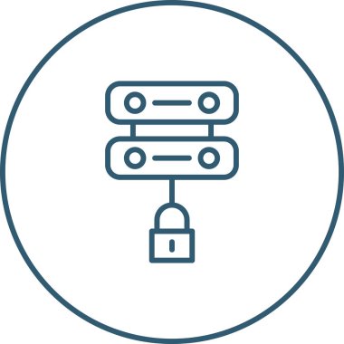 Sunucu Güvenliği Web simgesi vektör illüstrasyonu 