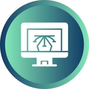 Bilgisayar. Web simgesi vektör illüstrasyonu