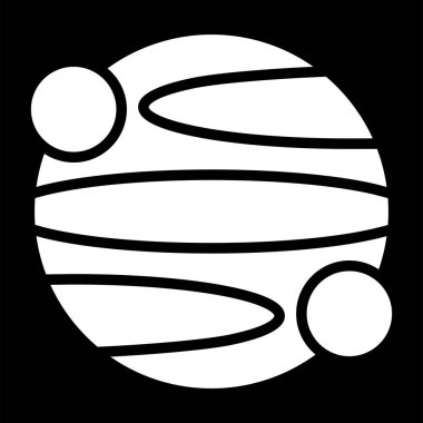 Gezegen simgesi, ağ basit illüstrasyon