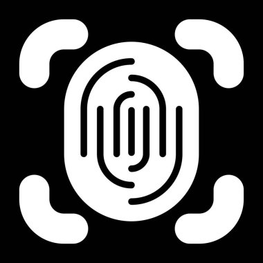 Parmak izi Tarayıcı Web simgesi, vektör illüstrasyonu 