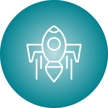 Roket web simgesi, vektör çizim