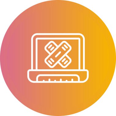 dizüstü bilgisayar simgesi, web basit illüstrasyon