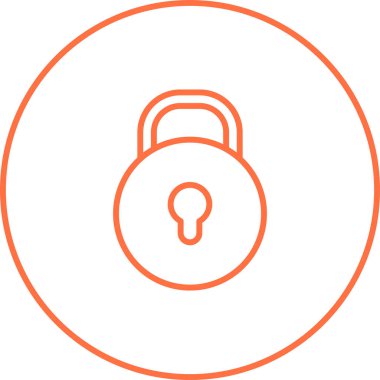 Asma kilit simgesi, basit vektör illüstrasyonu 