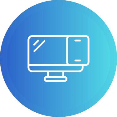 Monitör simgesinin vektör illüstrasyonu