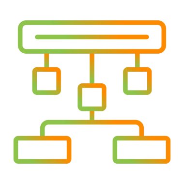 hiyerarşi şeması simgesi. şema şeması sembolü, renk ince çizgi