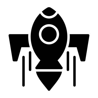 Roket web simgesi, vektör çizim