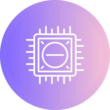 Moda Biçimli İşlemci Simgesi Ayrı Arka Gruplandırılmış