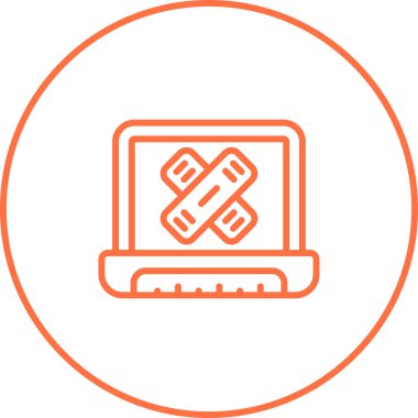 dizüstü bilgisayar simgesi, web basit illüstrasyon