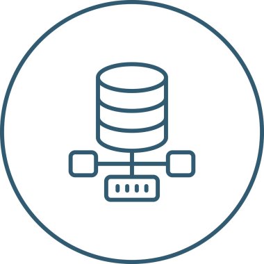 veritabanı sunucusu izole edilmiş simge tasarımı, vektör illüstrasyon grafiği