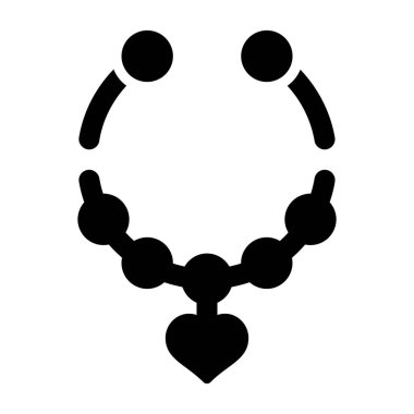 kolye vektörü düz simge